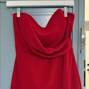 Elegant Red Strapless Dress